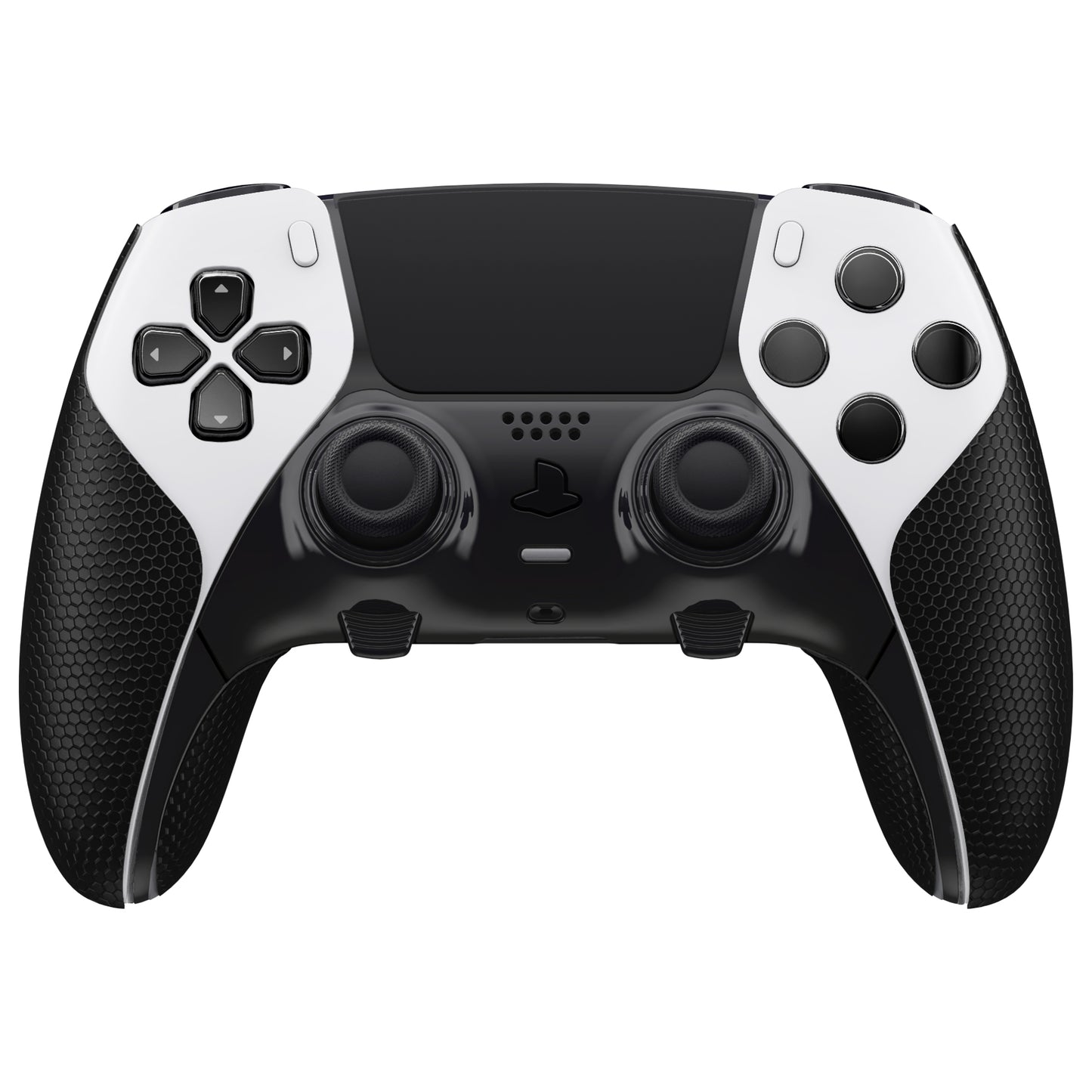 PlayVital Anti-Skid Sweat-Absorbent Controller Grip for ps5 Edge Wireless Controller, Professional Textured Soft PU Handle Grips Anti Sweat Protector for ps5 Edge Controller - Black - PFPJ112 PlayVital