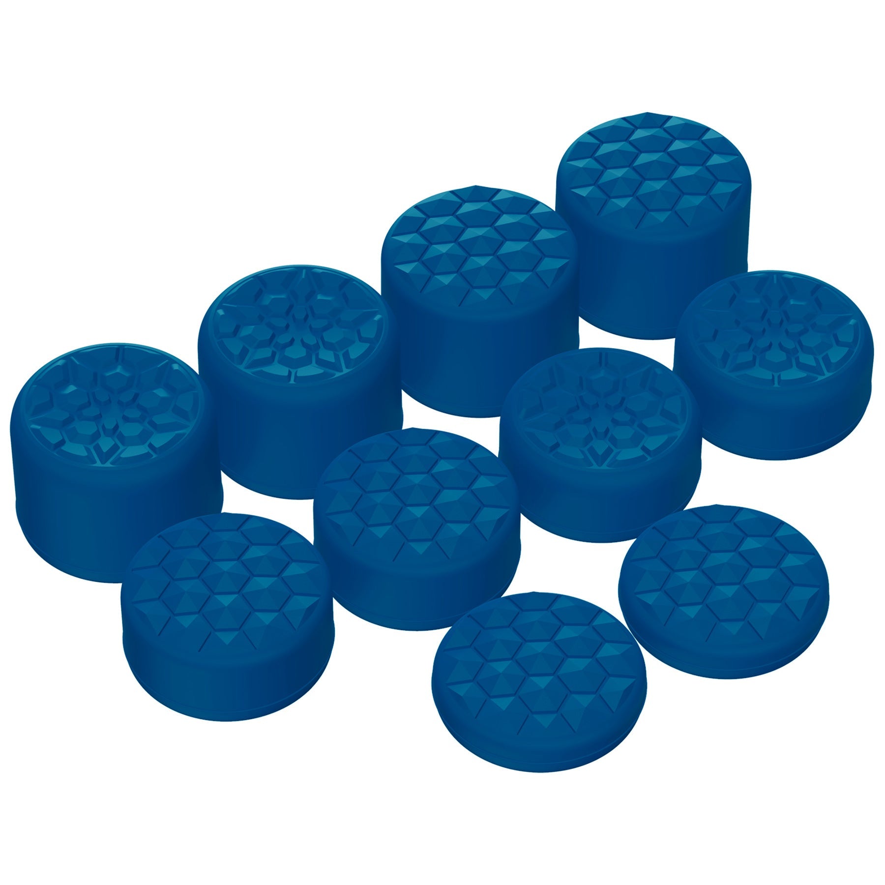PlayVital Blue Ergonomic Stick Caps Thumb Grips for PS5, PS4, Xbox Series X/S, Xbox One, Xbox One X/S, Switch Pro Controller - with 3 Height Convex and Concave - Diamond Grain & Crack Bomb Design - PJM2016 PlayVital