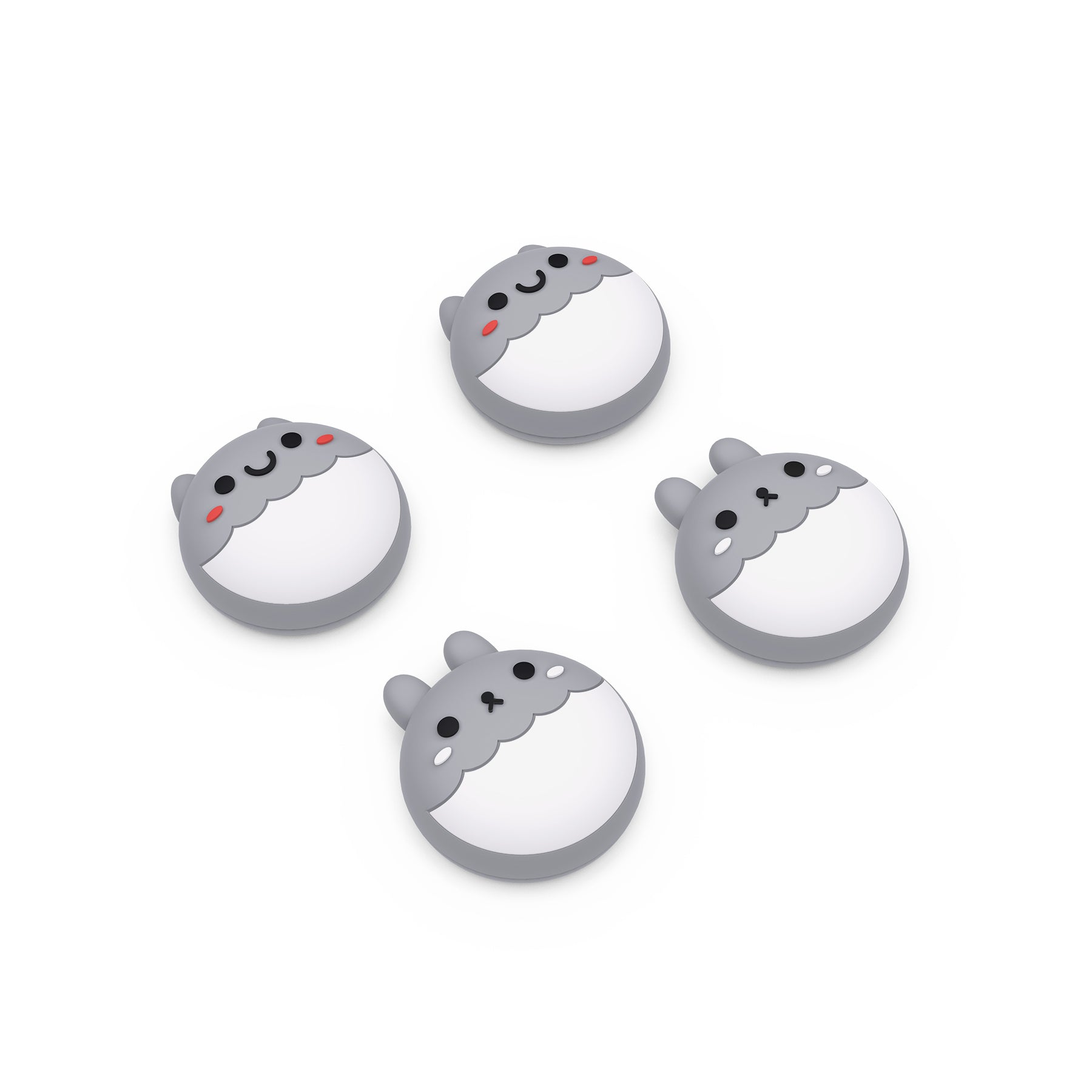 PlayVital Rabbit & Squirrel Cute Thumb Grip Caps for ps5/4 Controller, Silicone Analog Stick Caps Cover for Xbox Series X/S, Thumbstick Caps for Switch Pro Controller - Light Gray - PJM3003 PlayVital