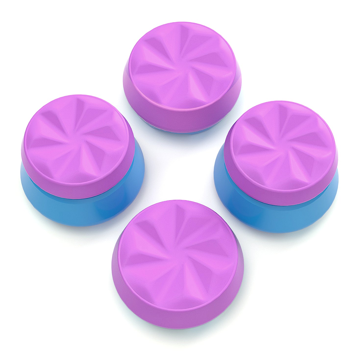 Products PlayVital Thumbs Assault Hurricane Thumbstick Extender for ps5 Controller, Thumb Grips for ps4 Controllers, Joystick Caps for ps5/4 Controller -2 High Raise and 2 Mid Raise Concave - Orchid Purple & Heaven Blue - PJM4008 PlayVital