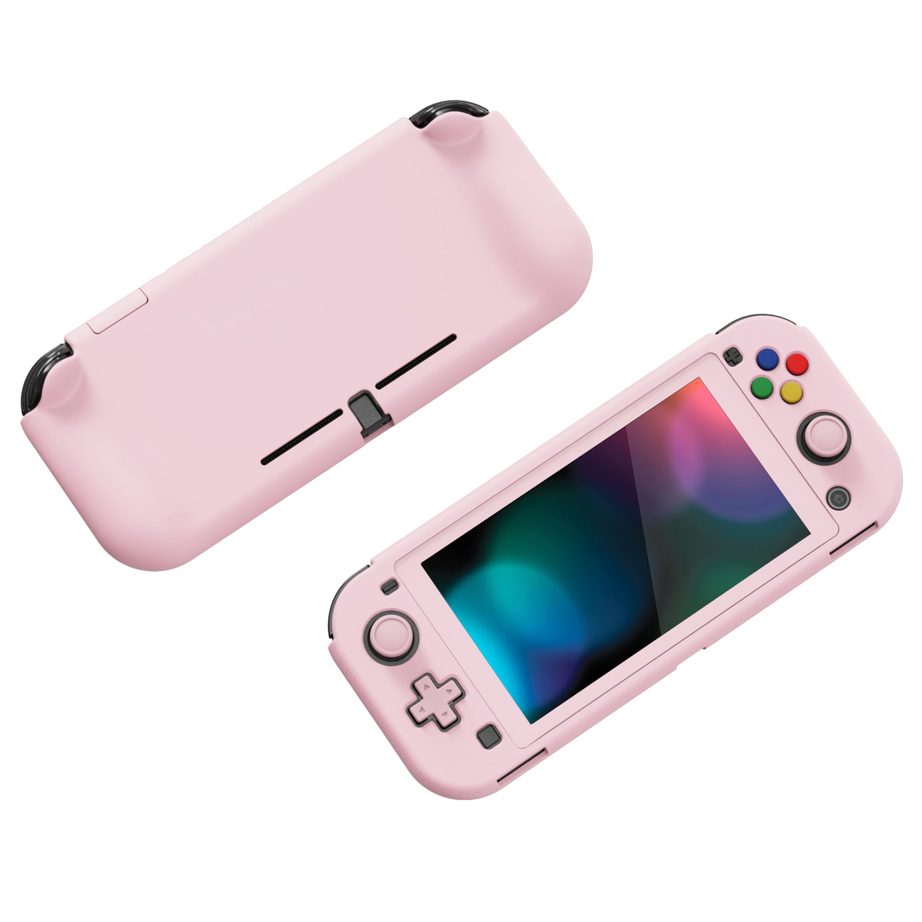 PlayVital ZealProtect Hard Shell Protective Case with Screen Protector &  Thumb Grip Caps & Button Caps for NS Switch Lite - Cherry Blossoms Pink -  