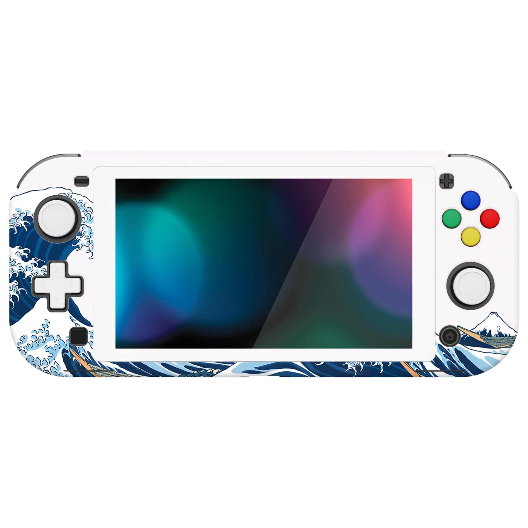 PlayVital ZealProtect Hard Shell Protective Case with Screen Protector &  Thumb Grip Caps & Button Caps for NS Switch Lite - The Great Wave off 