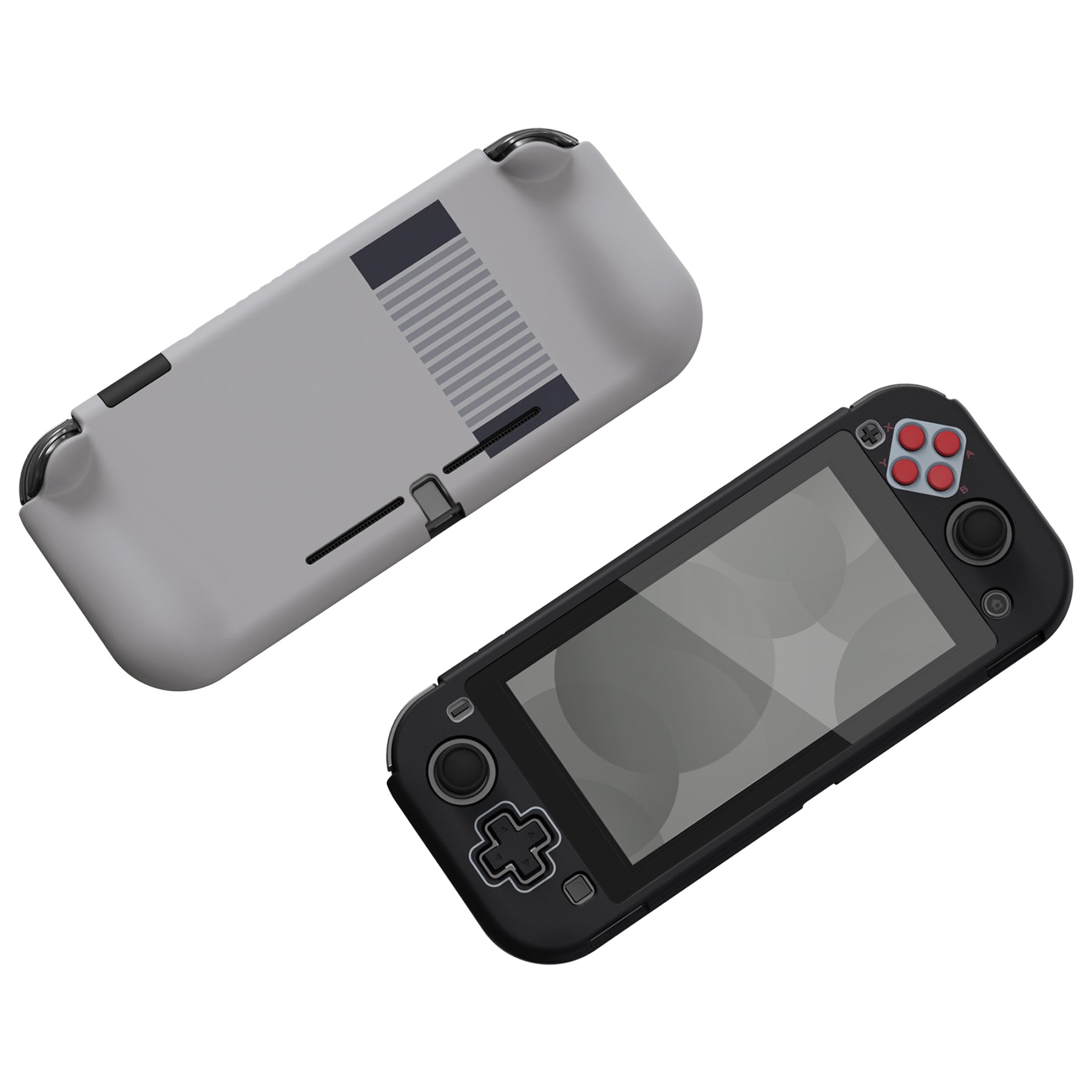 PlayVital ZealProtect Protective Case for Nintendo Switch Lite, Hard Shell Ergonomic Grip Cover for Switch Lite w/Screen Protector & Thumb Grip Caps & Button Caps - Classics NES Style - PSLYY7003 PlayVital