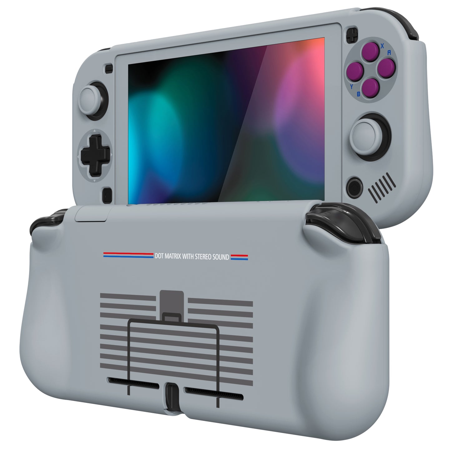 PlayVital ZealProtect Protective Case for Nintendo Switch Lite, Hard Shell Ergonomic Grip Cover for Switch Lite w/Screen Protector & Thumb Grip Caps & Button Caps - Classic 1989 GB DMG-01 - PSLYY7005 PlayVital