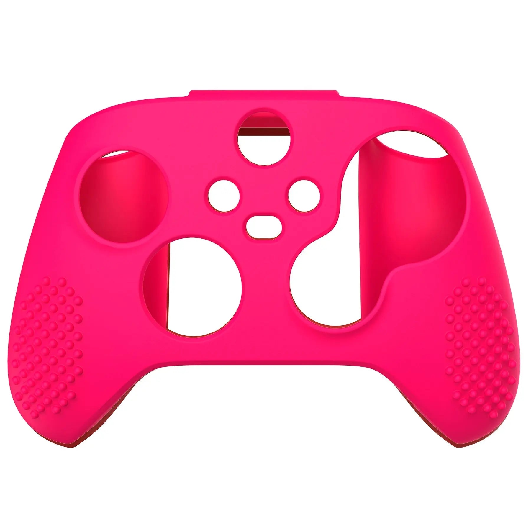 PlayVital Bright Pink 3D Studded Edition Anti-slip Silicone Cover Skin for Xbox Series X Controller, Soft Rubber Case Protector for Xbox Series S Controller with 6 Black Thumb Grip Caps - SDX3019 PlayVital
