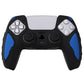 PlayVital Knight Edition Black & Blue Two Tone Anti-Slip Silicone Cover Skin for Playstation 5 Controller, Soft Rubber Case for PS5 Controller with Thumb Grip Caps - QSPF009 PlayVital