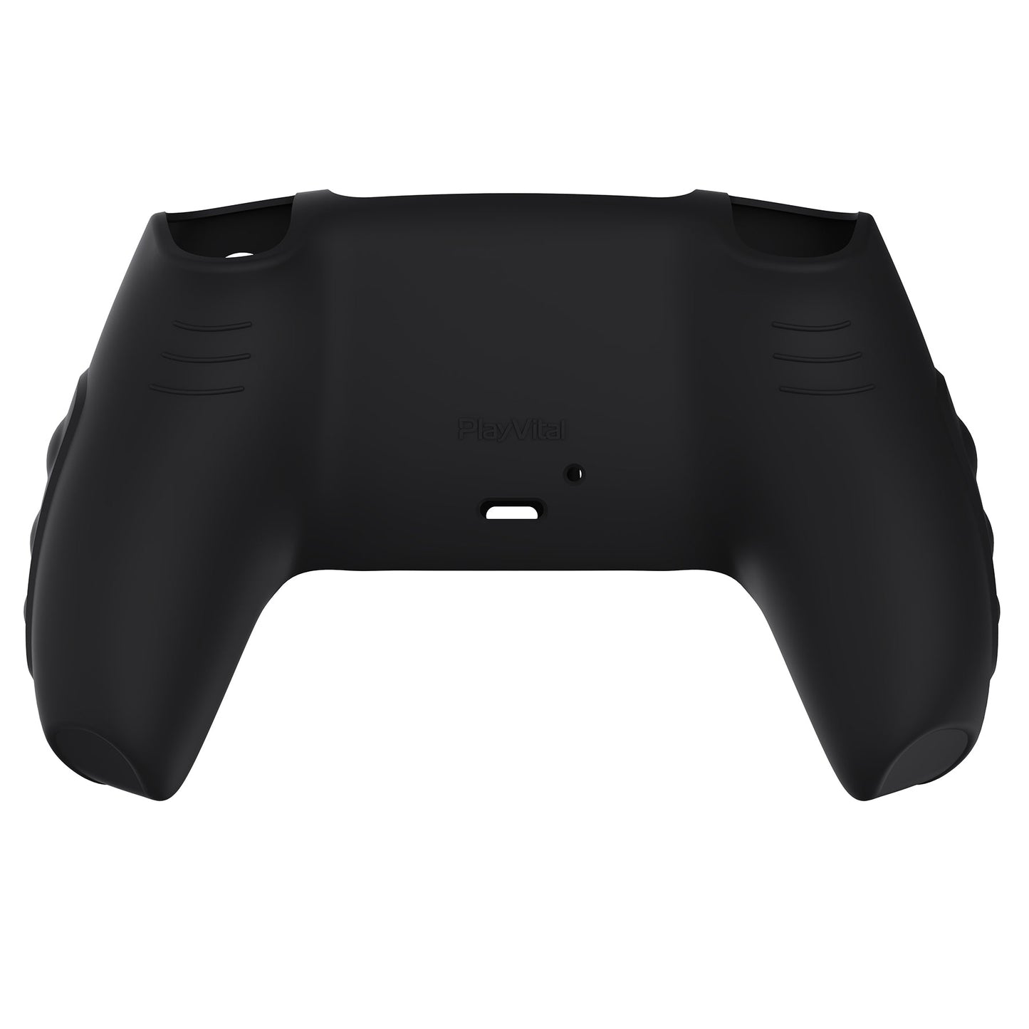 PlayVital Knight Edition Black & Blue Two Tone Anti-Slip Silicone Cover Skin for Playstation 5 Controller, Soft Rubber Case for PS5 Controller with Thumb Grip Caps - QSPF009 PlayVital