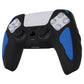 PlayVital Knight Edition Black & Blue Two Tone Anti-Slip Silicone Cover Skin for Playstation 5 Controller, Soft Rubber Case for PS5 Controller with Thumb Grip Caps - QSPF009 PlayVital