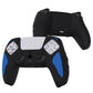 PlayVital Knight Edition Black & Blue Two Tone Anti-Slip Silicone Cover Skin for Playstation 5 Controller, Soft Rubber Case for PS5 Controller with Thumb Grip Caps - QSPF009 PlayVital