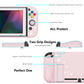 PlayVital AlterGrips Dockable Protective Case Ergonomic Grip Cover for Nintendo Switch, Interchangeable Joycon Cover w/Screen Protector & Thumb Grip Caps & Button Caps - Cherry Blossoms Petals - TNSYY7004 playvital