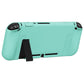 PlayVital ZealProtect Soft Protective Case for Nintendo Switch, Flexible Cover for Switch with Tempered Glass Screen Protector & Thumb Grips & ABXY Direction Button Caps - Misty Green - RNSYM5004 playvital