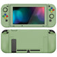 PlayVital ZealProtect Soft Protective Case for Nintendo Switch, Flexible Cover for Switch with Tempered Glass Screen Protector & Thumb Grips & ABXY Direction Button Caps - Matcha Green - RNSYM5006 playvital
