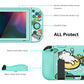 PlayVital ZealProtect Soft Protective Case for Nintendo Switch, Flexible Cover for Switch with Tempered Glass Screen Protector & Thumb Grips & ABXY Direction Button Caps - Pool Party Kitten - RNSYV6014 playvital