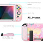 PlayVital ZealProtect Soft Protective Case for Nintendo Switch, Flexible Cover for Switch with Tempered Glass Screen Protector & Thumb Grips & ABXY Direction Button Caps - Pinky Jellyfish Heaven - RNSYV6025 playvital