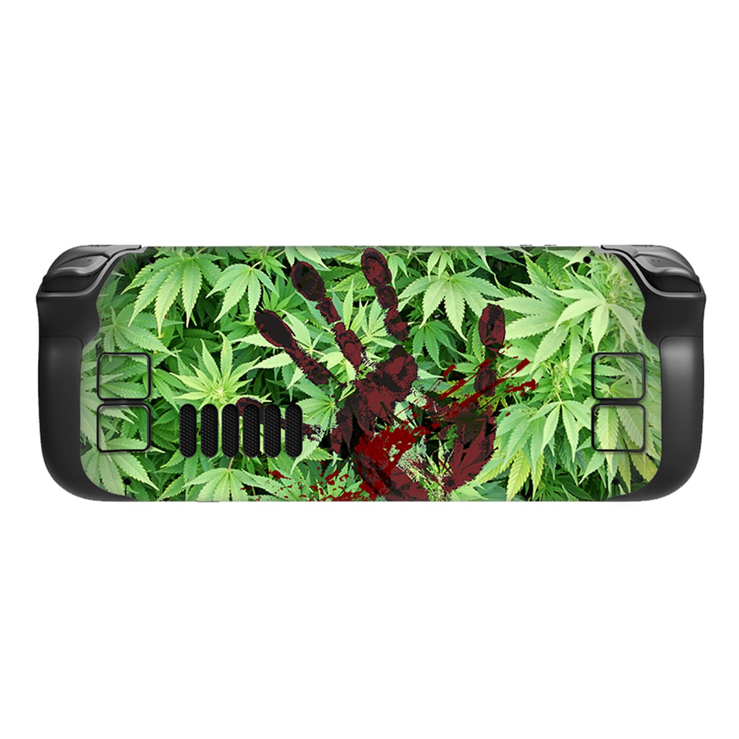 PlayVital Full Set Protective Skin Decal for Steam Deck, Custom Stickers Vinyl Cover for Steam Deck Handheld Gaming PC - Blood Handprint Weeds - SDTM003 playvital