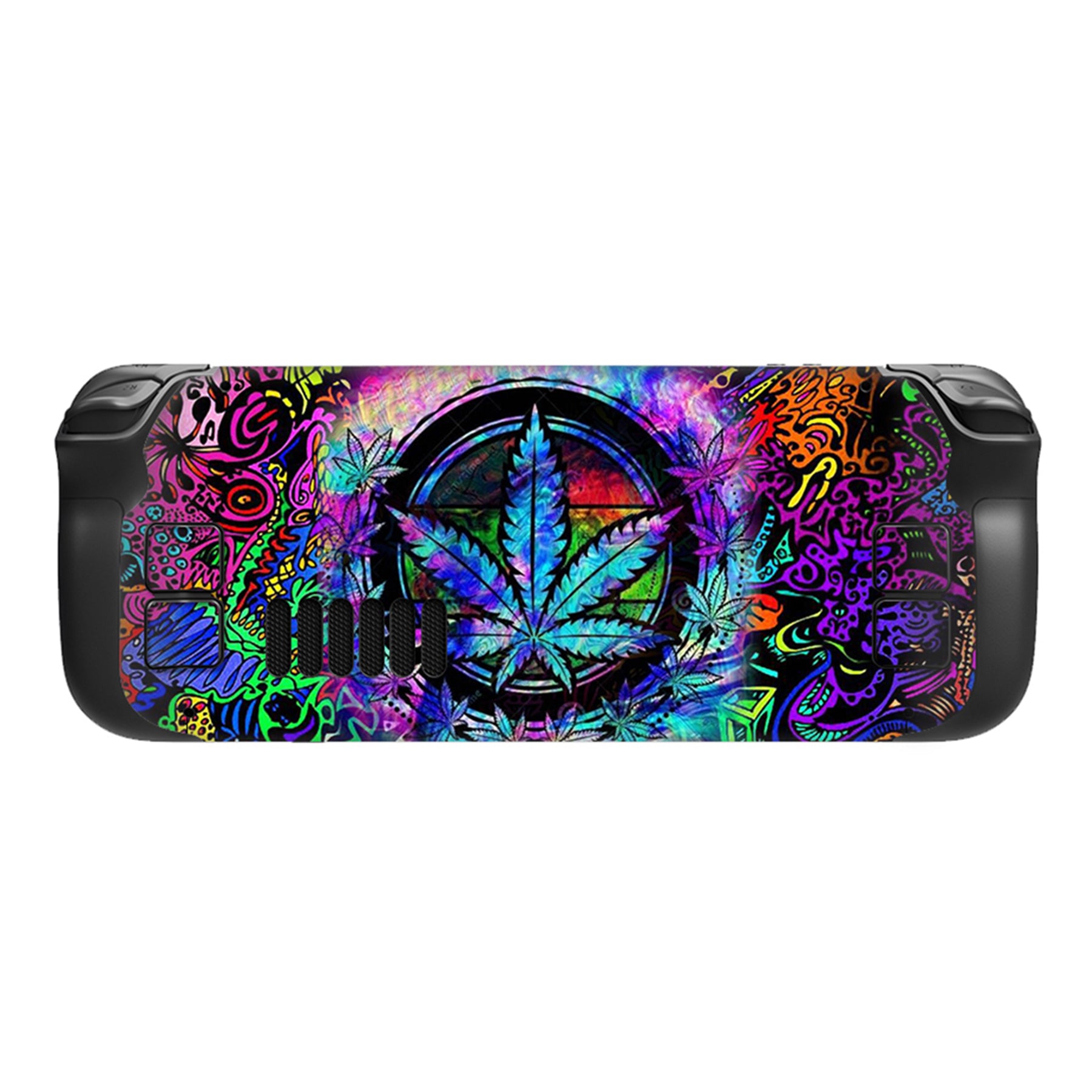 PlayVital Full Set Protective Skin Decal for Steam Deck, Custom Stickers Vinyl Cover for Steam Deck Handheld Gaming PC - Psychedelic Leaf - SDTM007 playvital