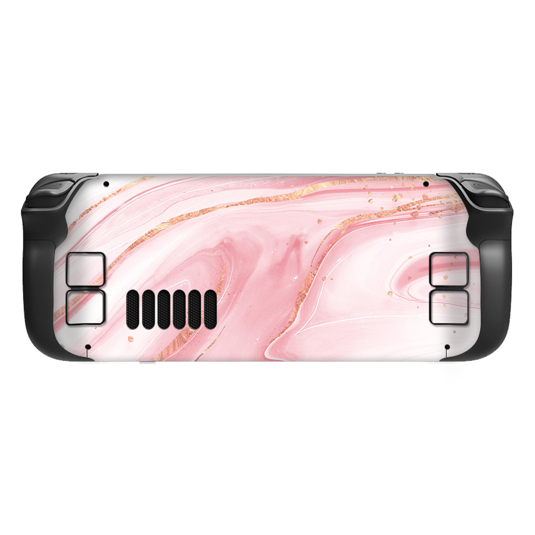 PlayVital Full Set Protective Skin Decal for Steam Deck, Custom Stickers Vinyl Cover for Steam Deck Handheld Gaming PC - Pink Gold Marble - SDTM031 playvital