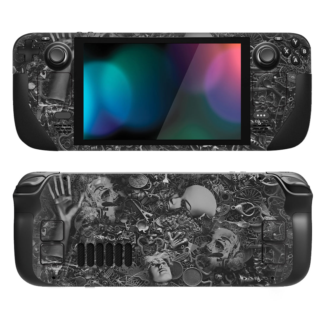 PlayVital Full Set Protective Skin Decal for Steam Deck, Custom Stickers Vinyl Cover for Steam Deck Handheld Gaming PC - Cyborg Wreck - SDTM045 PlayVital