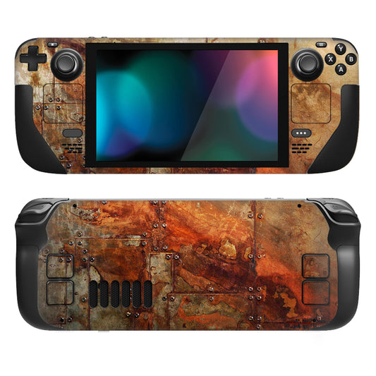 PlayVital Full Set Protective Skin Decal for Steam Deck, Custom Stickers Vinyl Cover for Steam Deck Handheld Gaming PC - Rusty Armor - SDTM046 PlayVital