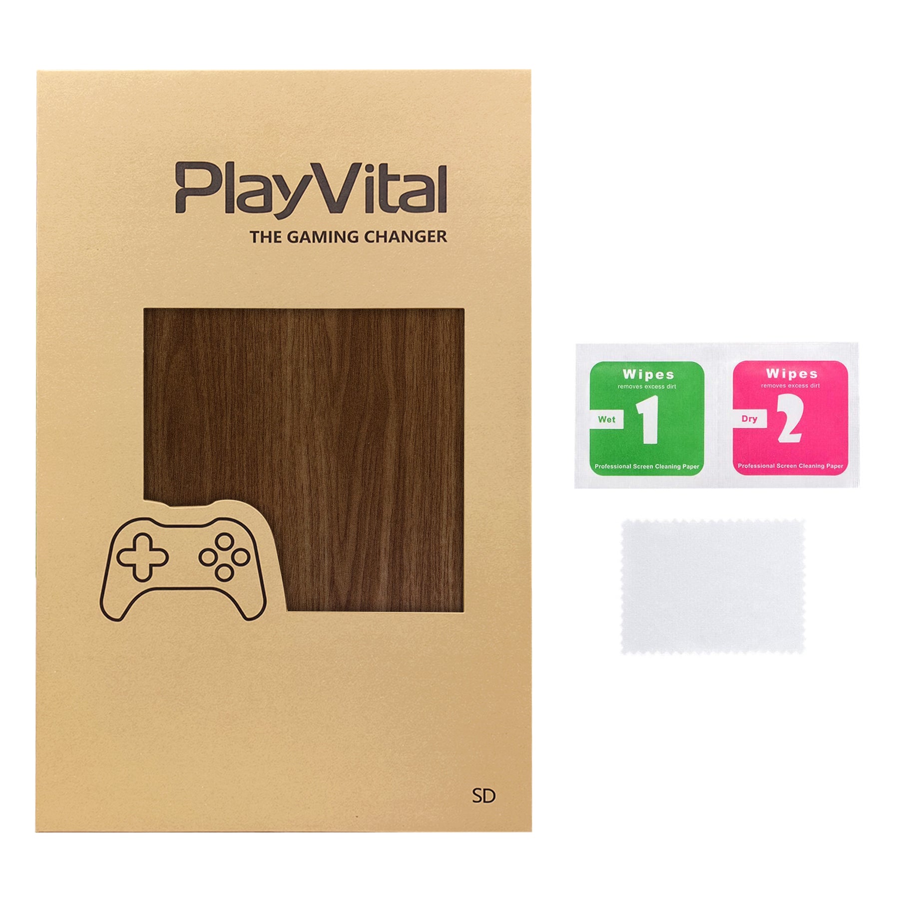 PlayVital Full Set Protective Skin Decal for Steam Deck, Custom Stickers Vinyl Cover for Steam Deck Handheld Gaming PC - Wood Grain - SDTM051 PlayVital