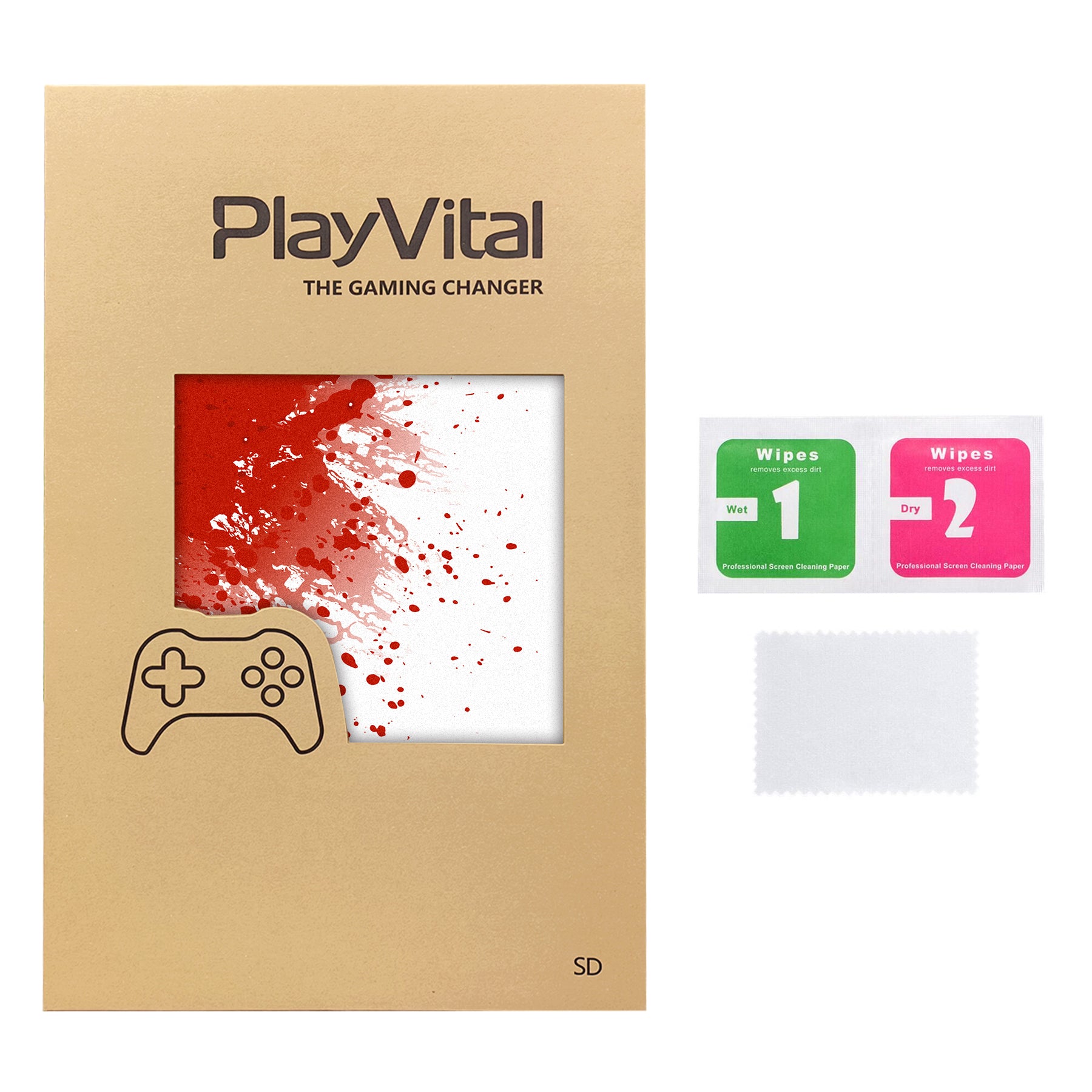 PlayVital Full Set Protective Skin Decal for Steam Deck, Custom Stickers Vinyl Cover for Steam Deck Handheld Gaming PC - Blood Splash - SDTM056 PlayVital