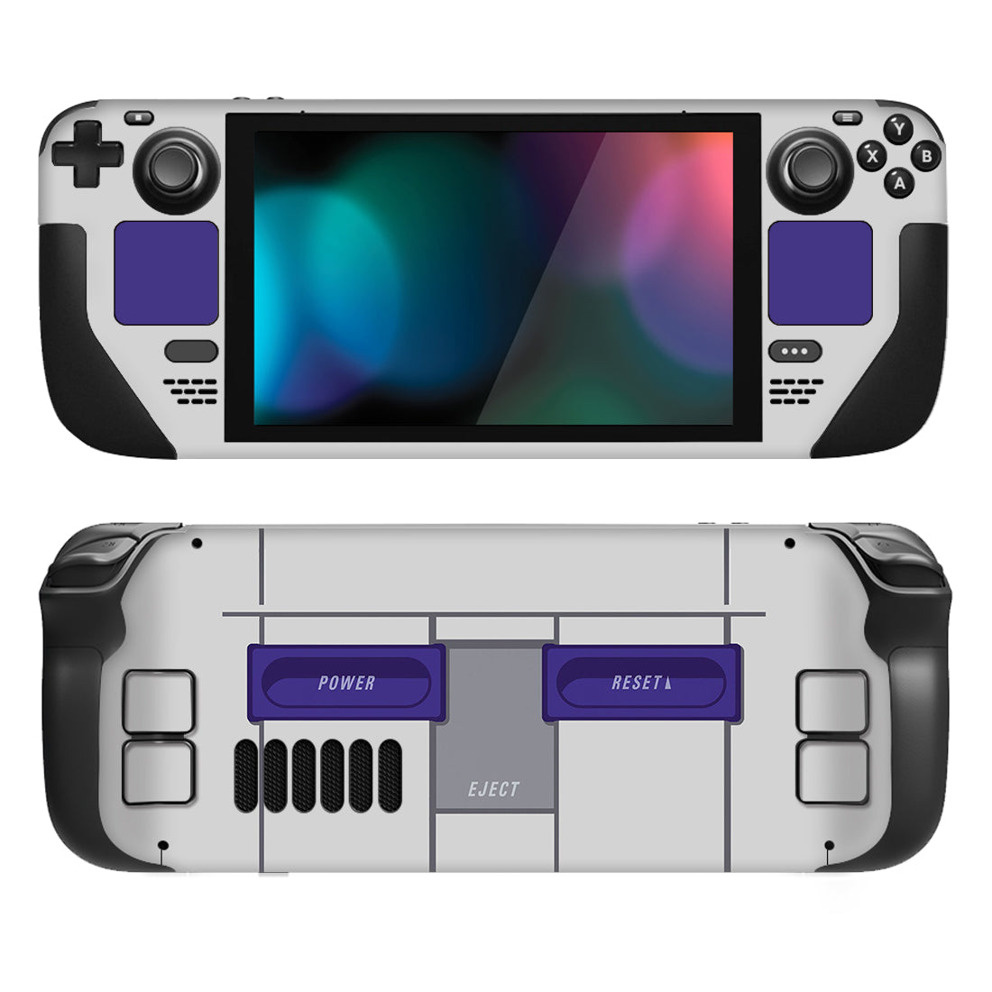 PlayVital Full Set Protective Skin Decal for Steam Deck, Custom Stickers Vinyl Cover for Steam Deck Handheld Gaming PC - Classics SNES Style - SDTM062 PlayVital
