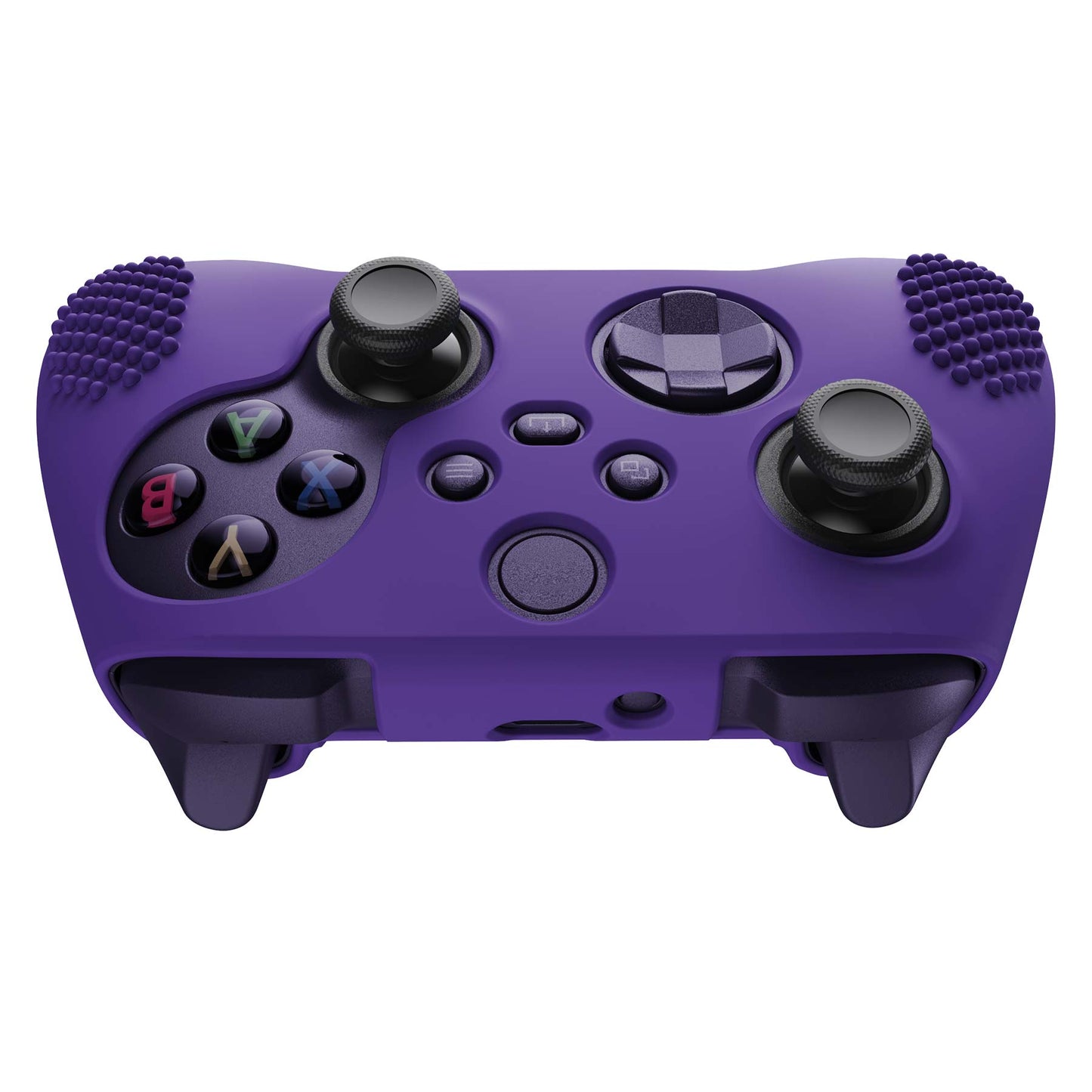 PlayVital Purple 3D Studded Edition Anti-slip Silicone Cover Skin for Xbox Series X Controller, Soft Rubber Case Protector for Xbox Series S Controller with 6 Black Thumb Grip Caps - SDX3007 PlayVital
