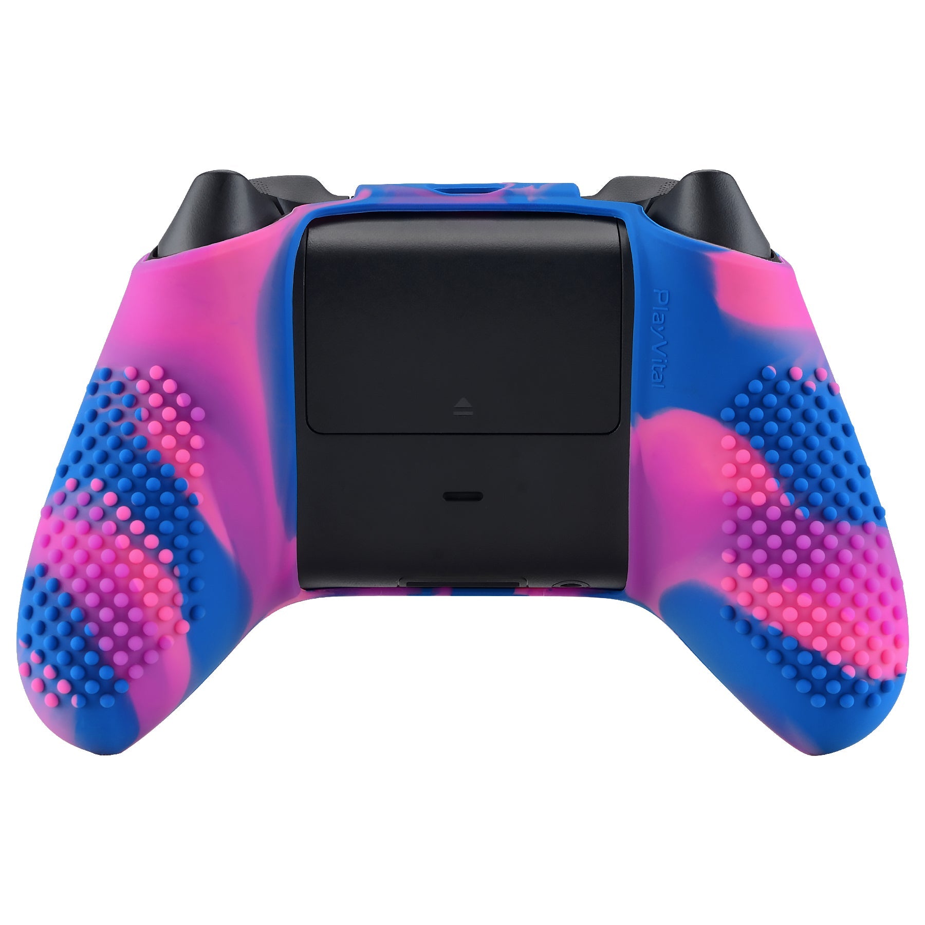 PlayVital Pink & Purple & Blue 3D Studded Edition Anti-slip Silicone Cover Skin for Xbox Series X Controller, Soft Rubber Case Protector for Xbox Series S Controller with 6 Black Thumb Grip Caps - SDX3015 PlayVital