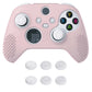 PlayVital Pink 3D Studded Edition Anti-slip Silicone Cover Skin for Xbox Series X Controller, Soft Rubber Case Protector for Xbox Series S Controller with 6 Black Thumb Grip Caps - SDX3005 PlayVital