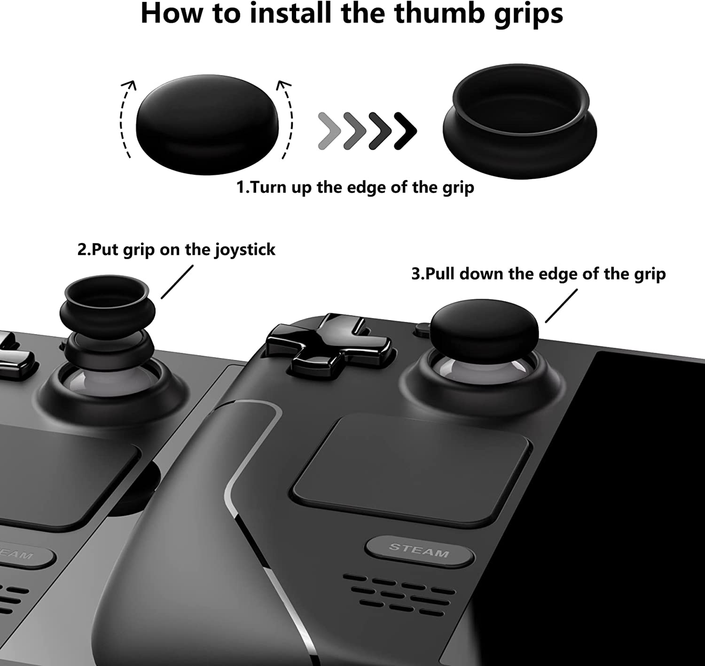 PlayVital Thumb Grip Caps for Steam Deck, Silicone Thumbsticks Grips Joystick Caps for Steam Deck - Lich Demons - YFSDM001 PlayVital