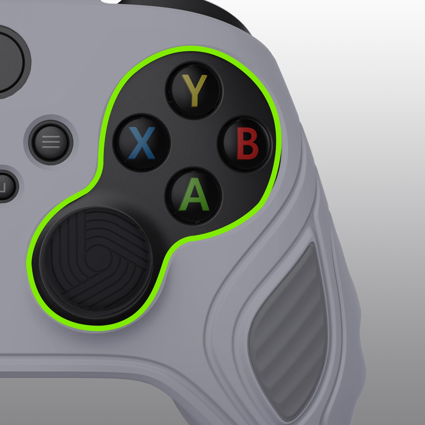 PlayVital Scorpion Edition Two-Tone Anti-Slip Silicone Case Cover for Xbox Series X/S Controller, Soft Rubber Case for Xbox Core Controller with Thumb Grip Caps - Metallic Gray & Dark Gray - SPX3006 PlayVital