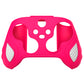 PlayVital Scorpion Edition Two-Tone Anti-Slip Silicone Case Cover for Xbox Series X/S Controller, Soft Rubber Case for Xbox Core Controller with Thumb Grip Caps - Bright Pink & White - SPX3008 PlayVital