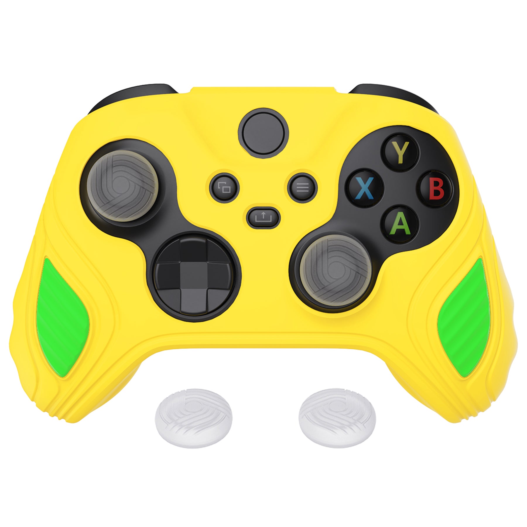 PlayVital Scorpion Edition Anti-Slip Silicone Case Cover for Xbox Series X/S Controller, Soft Rubber Case for Xbox Series X/S Controller with Thumb Grip Caps - Legend Yellow & Green -SPX3013 PlayVital