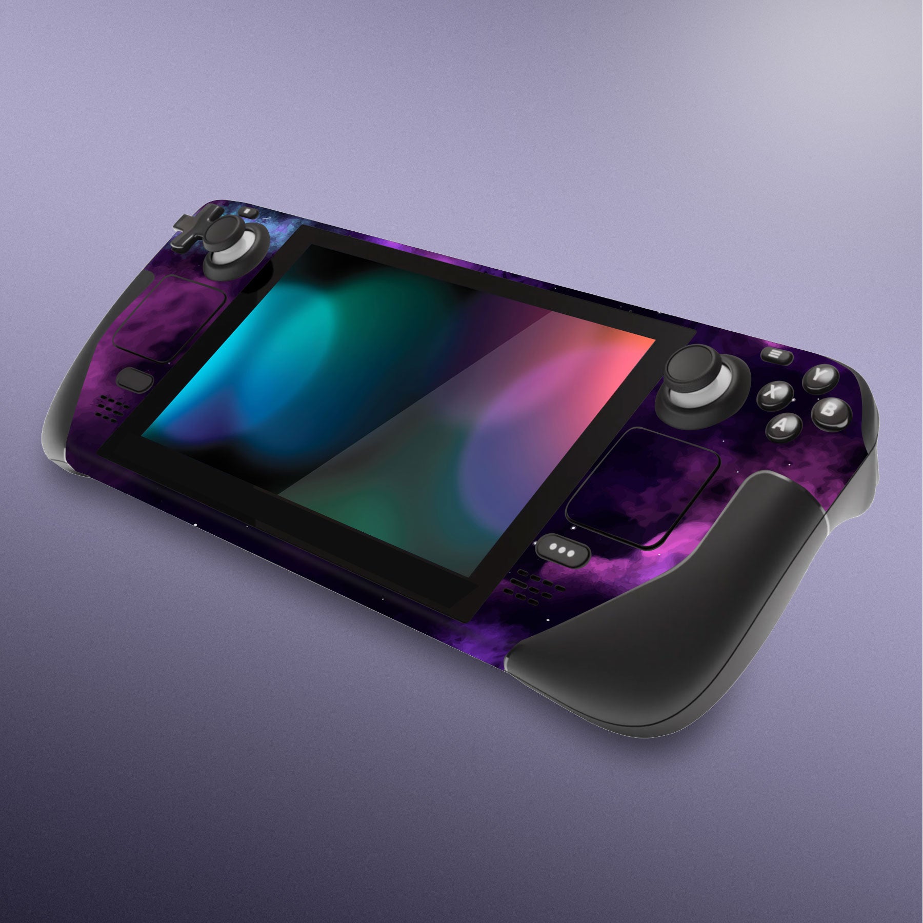 PlayVital Full Set Protective Skin Decal for Steam Deck, Custom Stickers Vinyl Cover for Steam Deck Handheld Gaming PC - Purple Deep Space - SDTM020 playvital