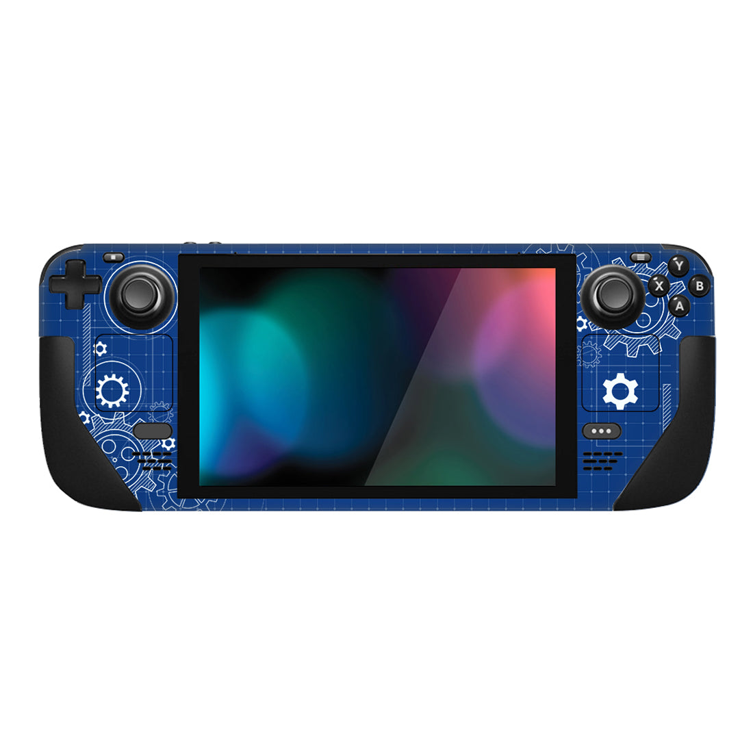 PlayVital Full Set Protective Skin Decal for Steam Deck, Custom Stickers Vinyl Cover for Steam Deck Handheld Gaming PC - Dynamic Sketch Blue - SDTM017 playvital