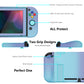 PlayVital AlterGrips Dockable Protective Case Ergonomic Grip Cover for Nintendo Switch, Interchangeable Joycon Cover w/Screen Protector & Thumb Grip Caps & Button Caps - Gradient Violet Blue - TNSYP3003 playvital