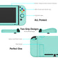 PlayVital AlterGrips Dockable Protective Case Ergonomic Grip Cover for Nintendo Switch, Interchangeable Joycon Cover w/Screen Protector & Thumb Grip Caps & Button Caps - Misty Green - TNSYP3009 playvital