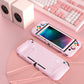 PlayVital AlterGrips Dockable Protective Case Ergonomic Grip Cover for Nintendo Switch, Interchangeable Joycon Cover w/Screen Protector & Thumb Grip Caps & Button Caps - Cherry Blossoms Petals - TNSYY7004 playvital