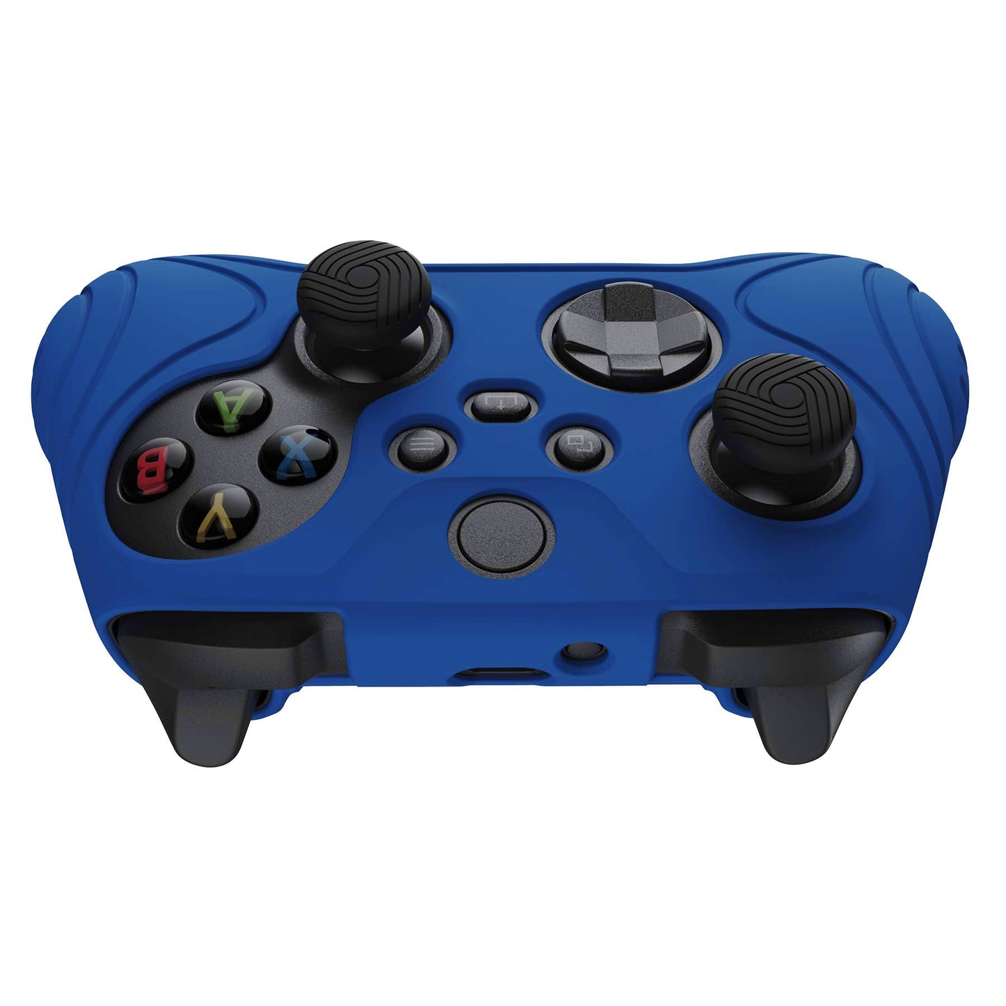 PlayVital Samurai Edition Blue Anti-slip Controller Grip Silicone Skin, Ergonomic Soft Rubber Protective Case Cover for Xbox Series S/X Controller with Black Thumb Stick Caps - WAX3008 PlayVital