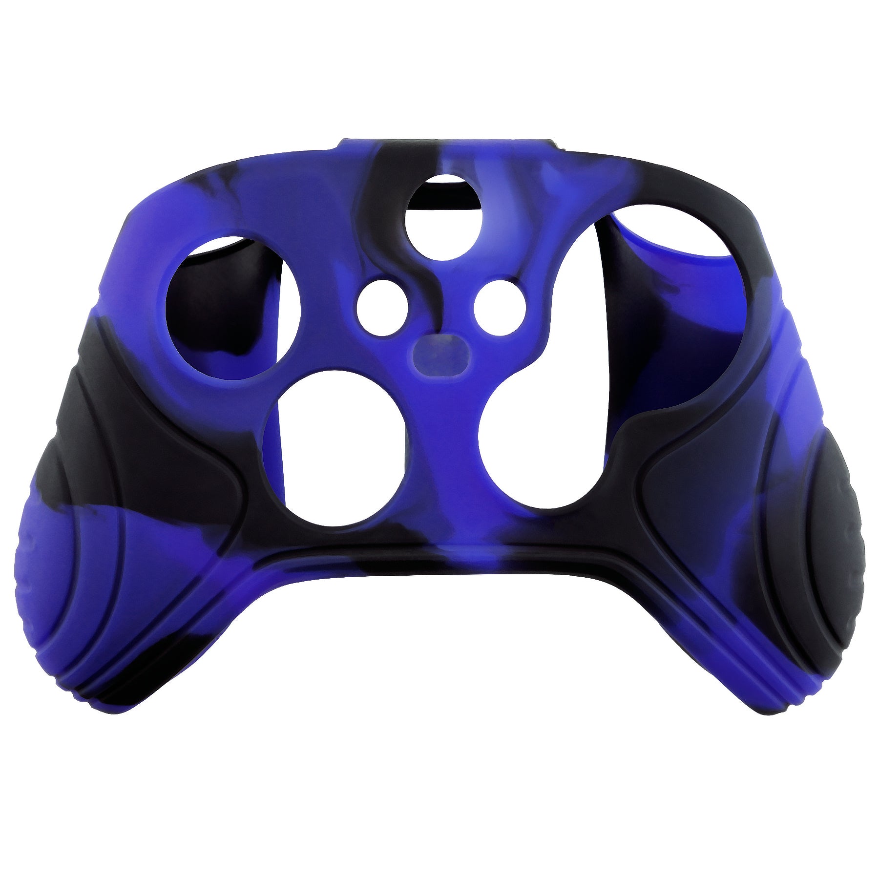 PlayVital Samurai Edition Anti-slip Controller Grip Silicone Skin, Ergonomic Soft Rubber Protective Case Cover for Xbox Series S/X Controller with Black Thumb Stick Caps - Blue & Black -  WAX3017 PlayVital