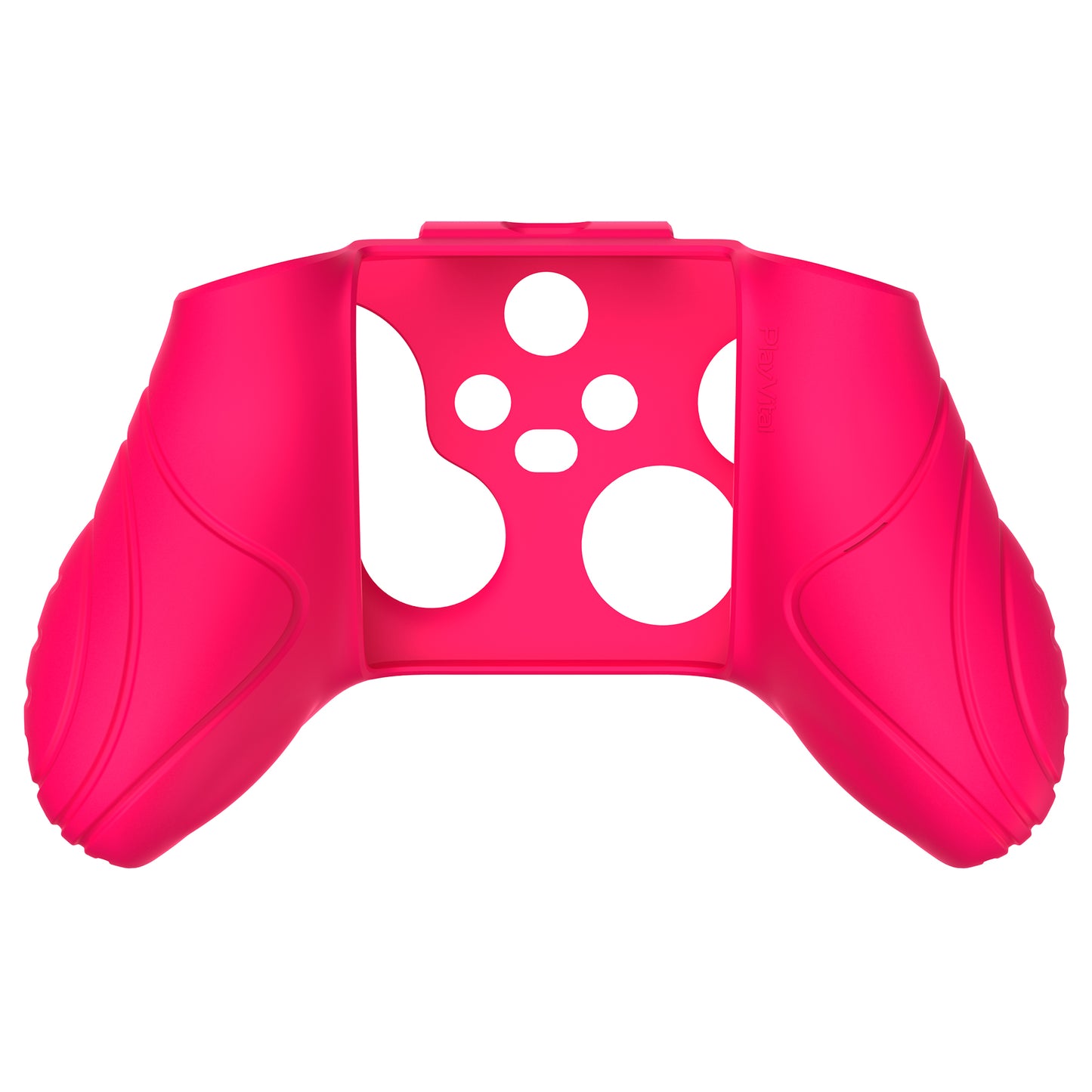 PlayVital Samurai Edition Bright Pink Anti-slip Controller Grip Silicone Skin, Ergonomic Soft Rubber Protective Case Cover for Xbox Series S/X Controller with Black Thumb Stick Caps - WAX3019 PlayVital