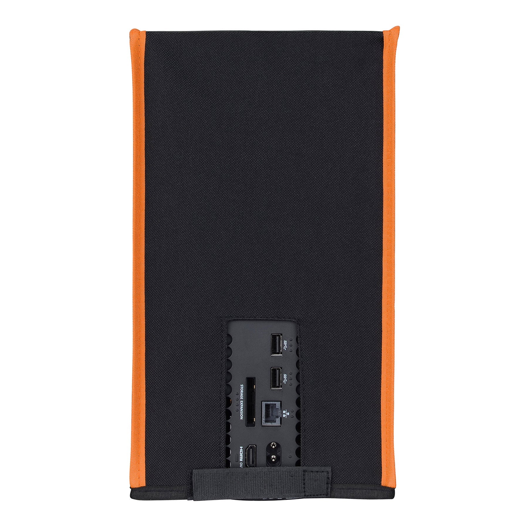 PlayVital Black & Orange Trim Nylon Dust Cover for Xbox Series X Console, Soft Neat Lining Dust Guard, Anti Scratch Waterproof Cover Sleeve for Xbox Series X Console - X3PJ012 PlayVital
