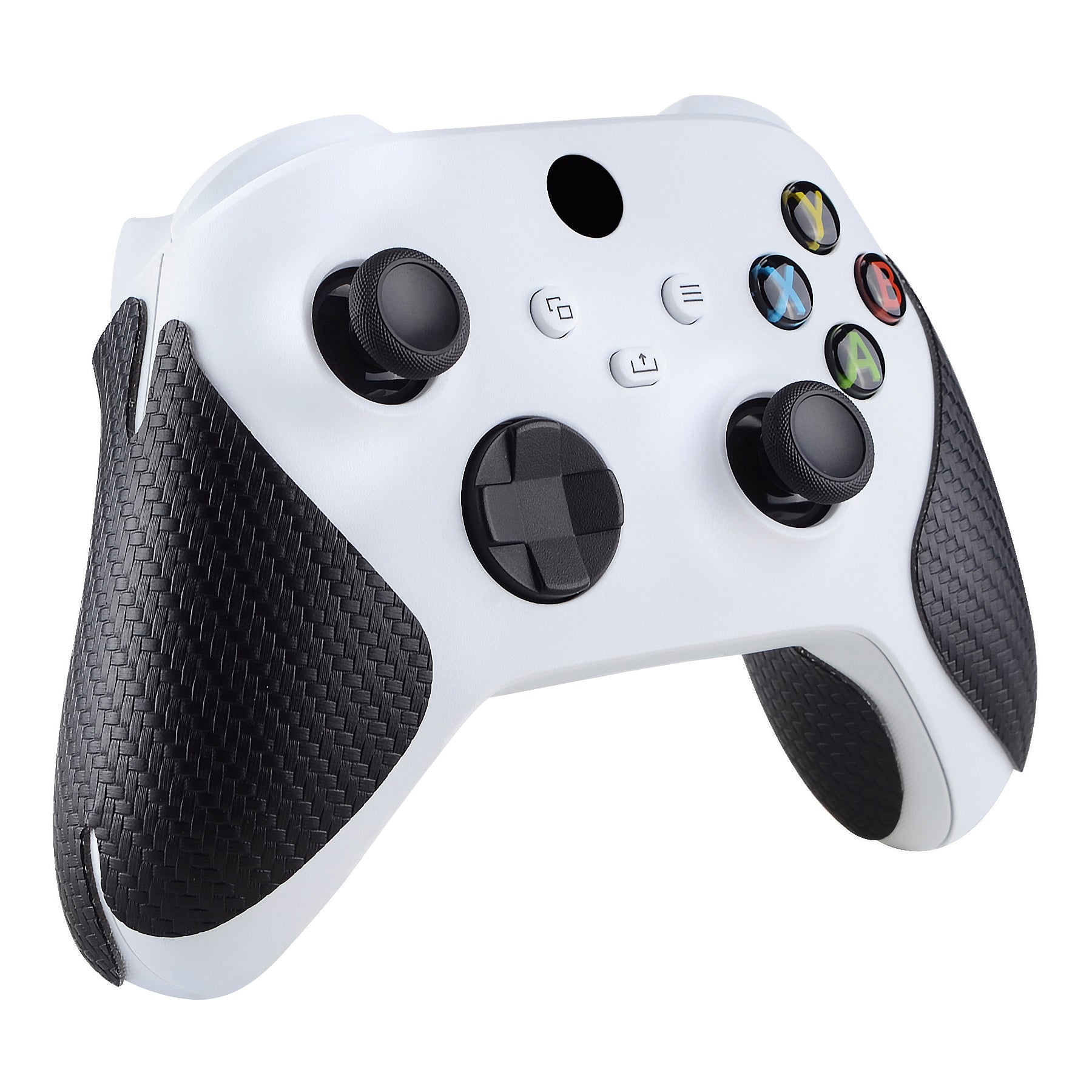 PlayVital Black Carbon Fiber Anti-Skid Sweat-Absorbent Controller Grip for Xbox Series X/S Controller, Professional Textured Soft Rubber Pads Handle Grips for Xbox Series X/S Controller - X3PJ015 PlayVital
