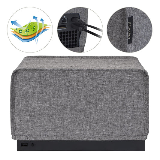 PlayVital Gray Nylon Horizontal Dust Cover for Xbox Series X Console, Soft Neat Lining Dust Guard, Anti Scratch Waterproof Cover Sleeve for Xbox Series X Console - X3PJ020 PlayVital