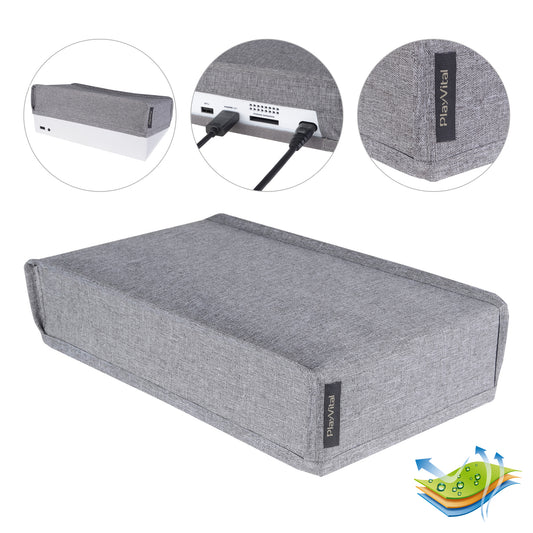 PlayVital Nylon Dust Cover for Xbox Series S Console, Soft Neat Lining Dust Guard, Anti Scratch Waterproof Cover Sleeve for Xbox Series S Console - Gray - X3PJ022 PlayVital
