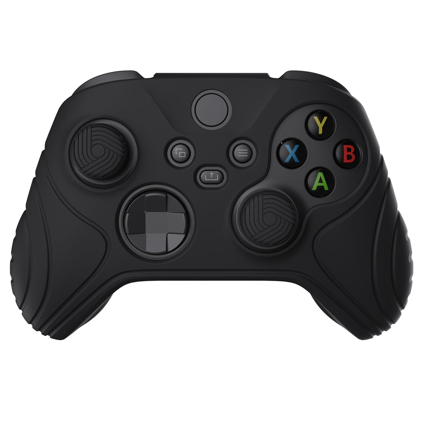 PlayVital Samurai Edition Black Anti-slip Controller Grip Silicone Skin, Ergonomic Soft Rubber Protective Case Cover for Xbox Series S/X Controller with Black Thumb Stick Caps - WAX3001 PlayVital