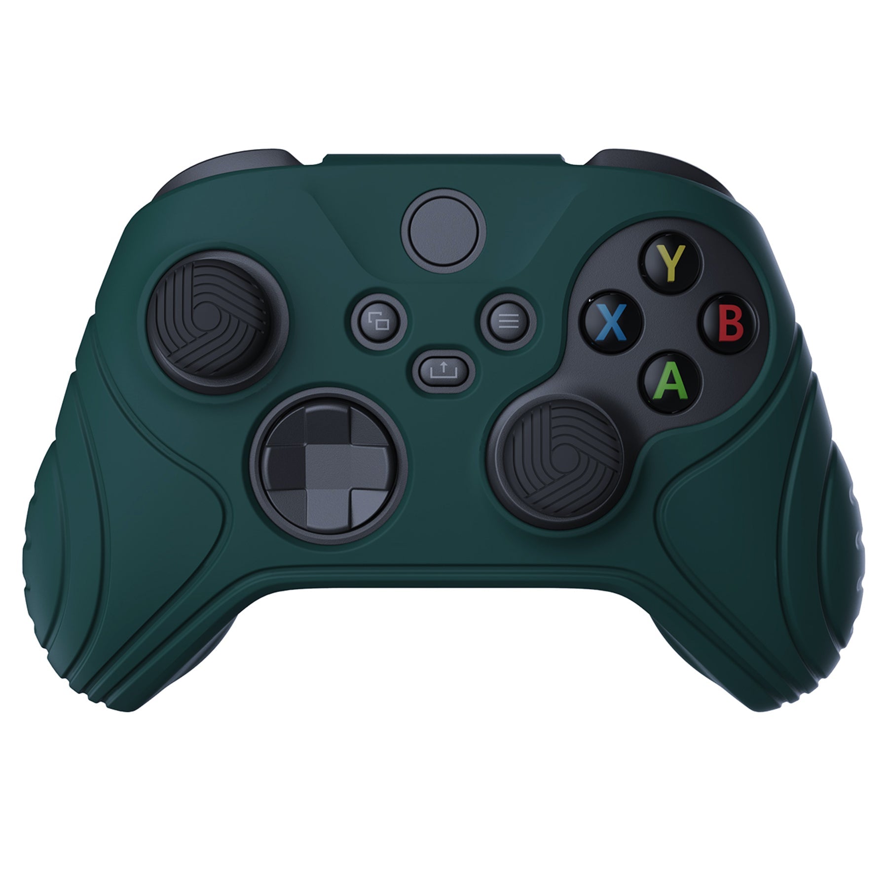 PlayVital Samurai Edition Racing Green Anti-slip Controller Grip Silicone Skin, Ergonomic Soft Rubber Protective Case Cover for Xbox Series S/X Controller with Black Thumb Stick Caps - WAX3004 PlayVital