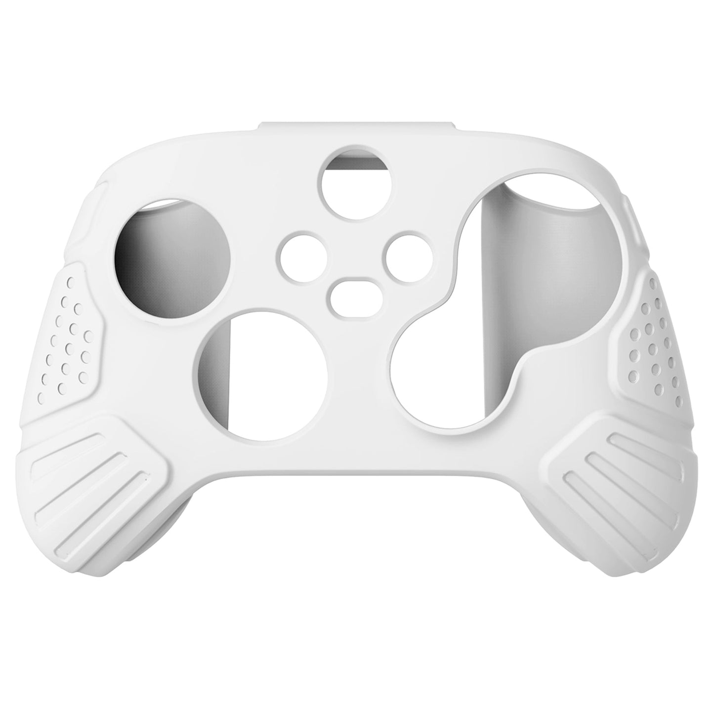 PlayVital Guardian Edition White Ergonomic Soft Anti-slip Controller Silicone Case Cover, Rubber Protector Skins with White Joystick Caps for Xbox Series S and Xbox Series X Controller - HCX3002 PlayVital
