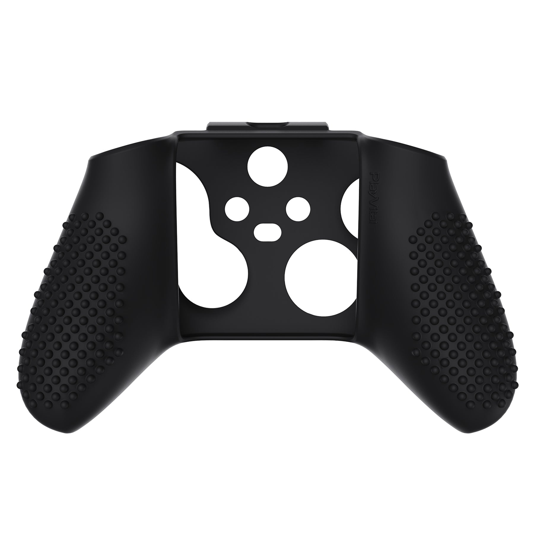 PlayVital Black 3D Studded Edition Anti-slip Silicone Cover Skin for Xbox Series X Controller, Soft Rubber Case Protector for Xbox Series S Controller with 6 Black Thumb Grip Caps - SDX3001 PlayVital