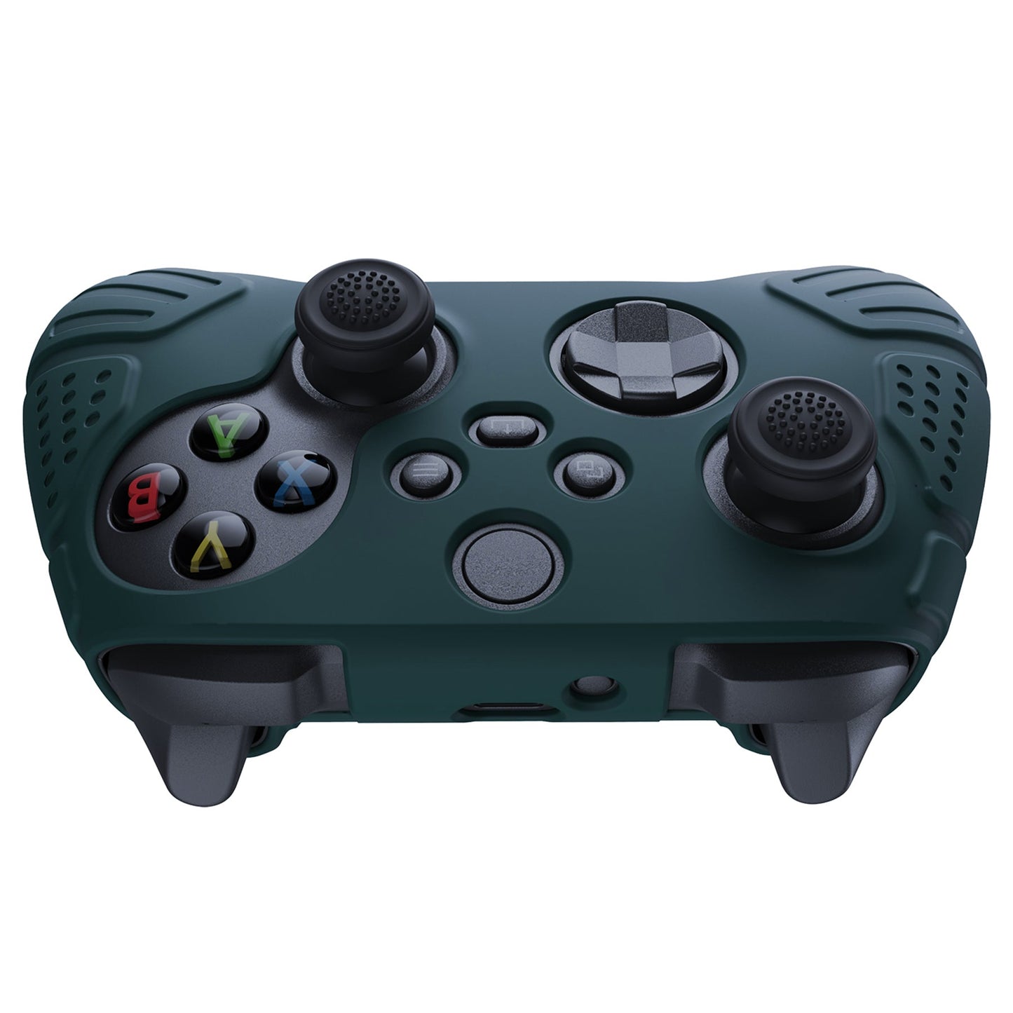 PlayVital Guardian Edition Racing Green Ergonomic Soft Anti-slip Controller Silicone Case Cover, Rubber Protector Skins with Black Joystick Caps for Xbox Series S and Xbox Series X Controller - HCX3004 PlayVital